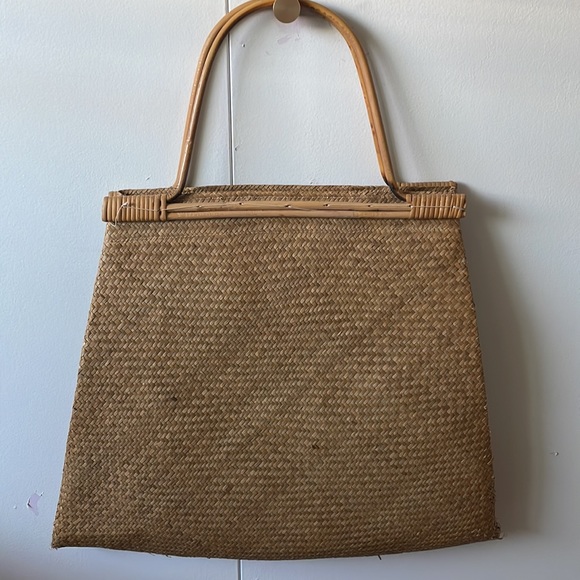 Vintage Oversized straw weave Bag - Picture 7 of 8